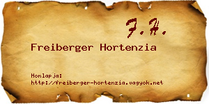 Freiberger Hortenzia névjegykártya